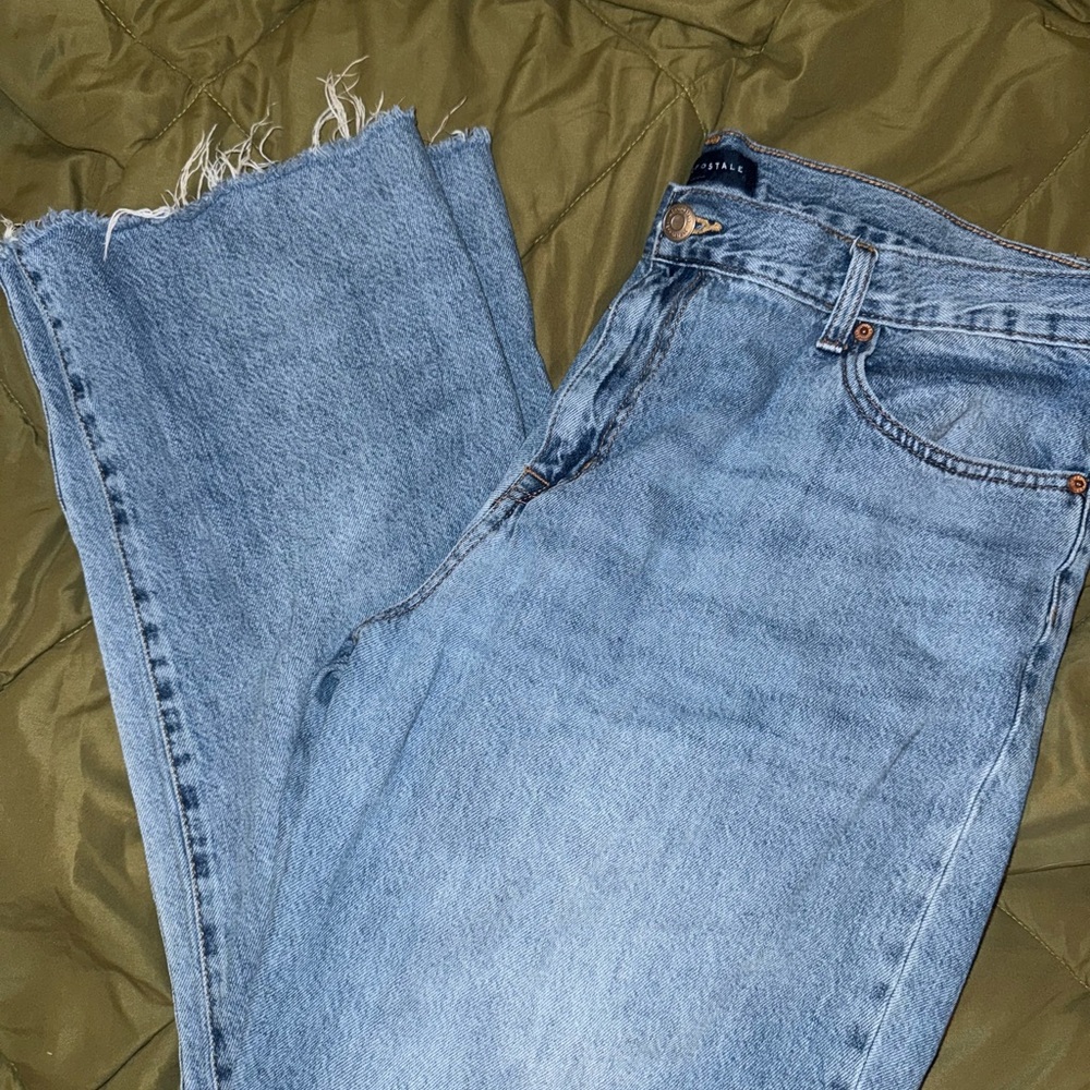 Aeropostale Women's Blue Boyfriend Flare Jeans